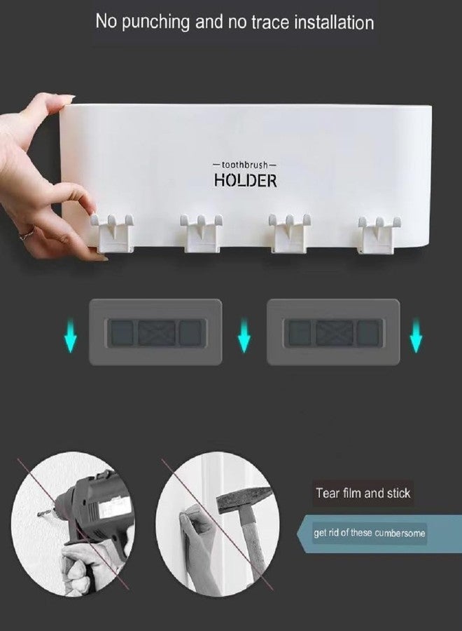 TEKCOOL Toothbrush Holder Wall Mounted, Tooth Brushes Holder, for Bathroom, Brush Holder for Bathroom Wall Mounted (4 Cup) - Image 3